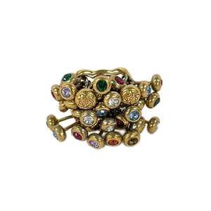 Loewe Ring Gray Beige Light Blue Multi Hardware Color Stone